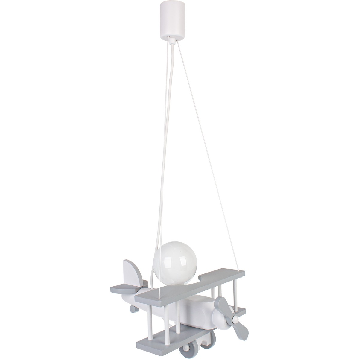 HELLUX 1041012 Lampa wisząca Samolot mały szaro-biały
