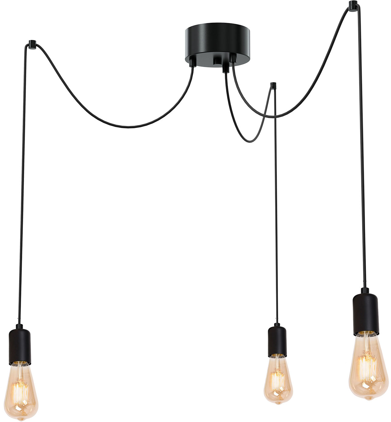 LUMINEX 3953 żyrandol Spindel black 3