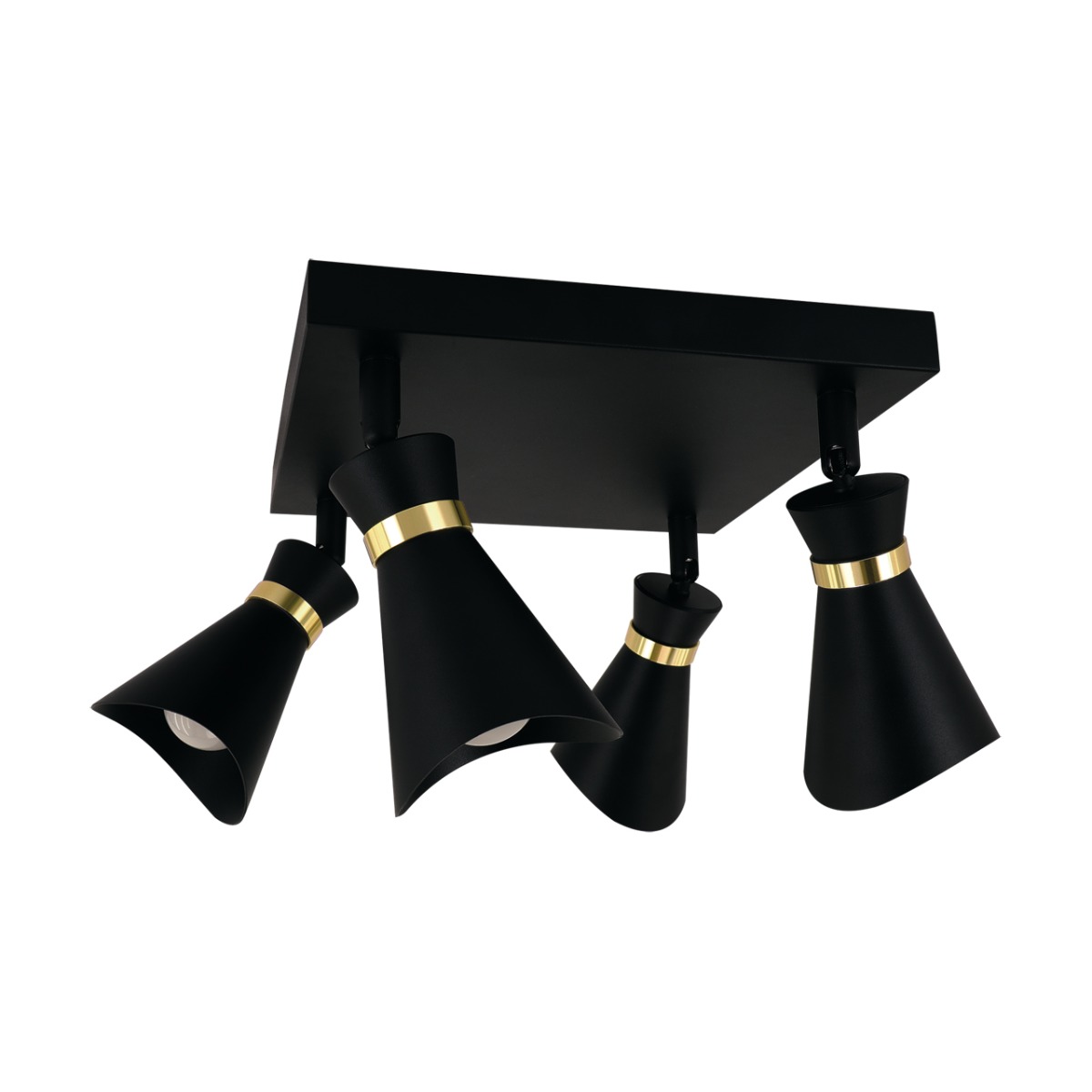 IDEUS 04322 LORETA SPT E14 4D BLACK/GOLDEN Oprawa ścienno-sufitowa