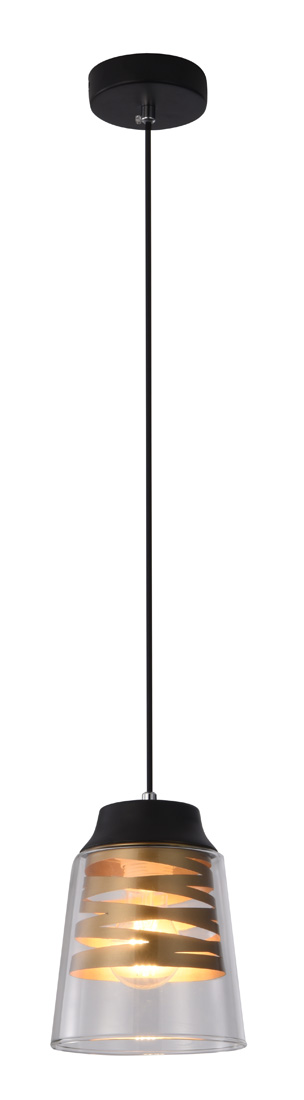 CANDELLUX 31-78384 FRESNO LAMPA WISZĄCA CZARNY 1X60W E27 KLOSZ BEZBARWNY