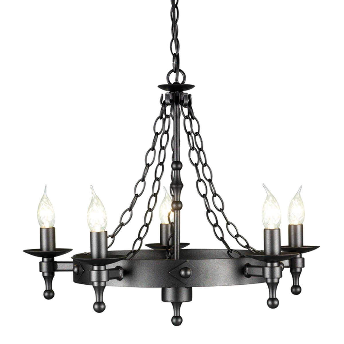 ELSTEAD WARWICK WR5 GRAPHITE 5Lt Chandelier