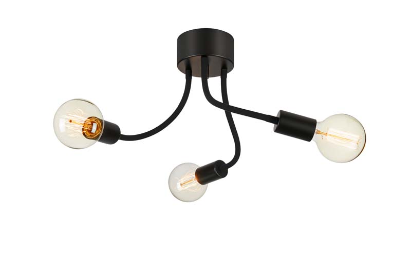 MARKSLOJD 107930 MEDUSA lampa sufitowa 3L Czarna/Szary