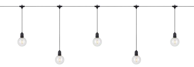 MARKSLOJD 108022 GARDEN 24 DECO LIGHT CHAIN 10L EXTRA BLACK/CLEAR