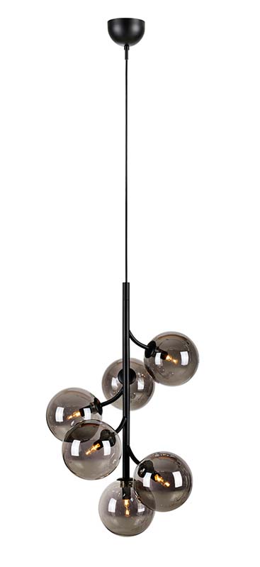 MARKSLOJD 108108 CALLISTO lampa wisząca 6L Czarny/Przydymiony