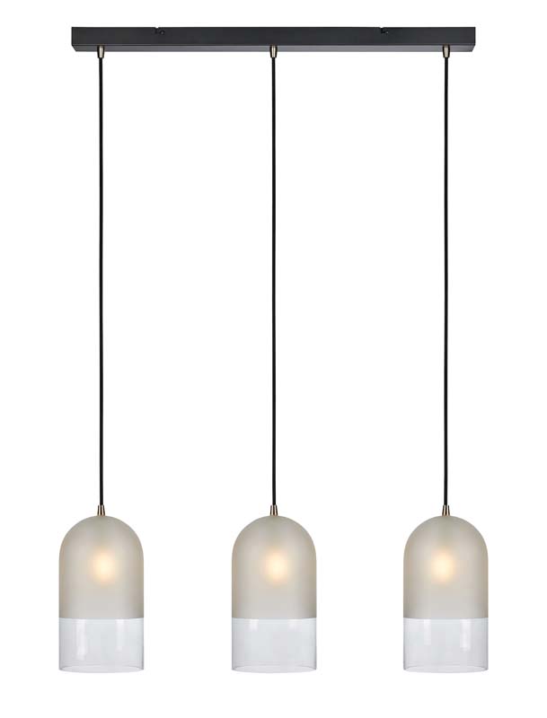 MARKSLOJD 108226 COPE lampa wisząca 3L Frosted/Clear/Black