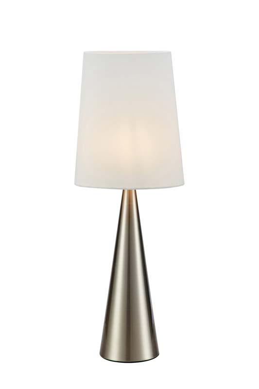 MARKSLOJD 108624 CONUS lampa stołowa 1L Satin Nickel/Offwhite