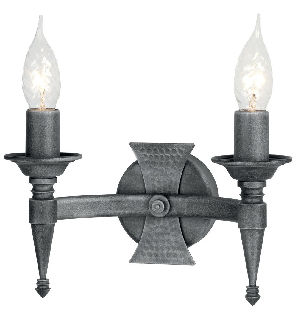 ELSTEAD SAXON SAX2 BLK/SIL 2Lt Wall Light