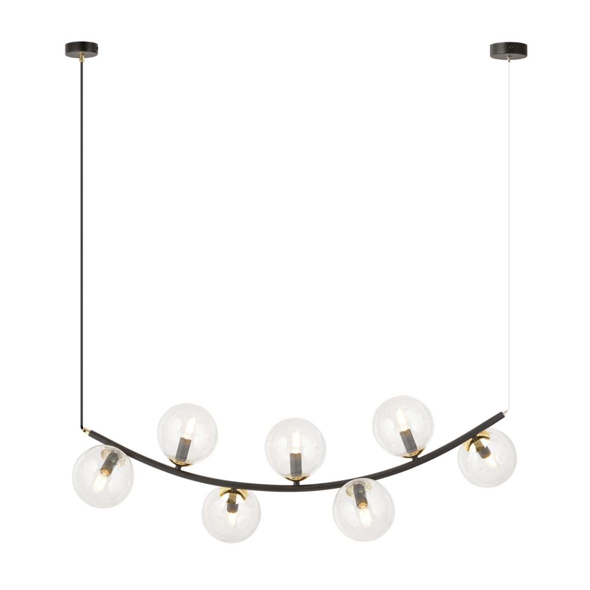 EMIBIG 1296/7 RITZ 7 BL TRANSPARENT Lampa wisząca