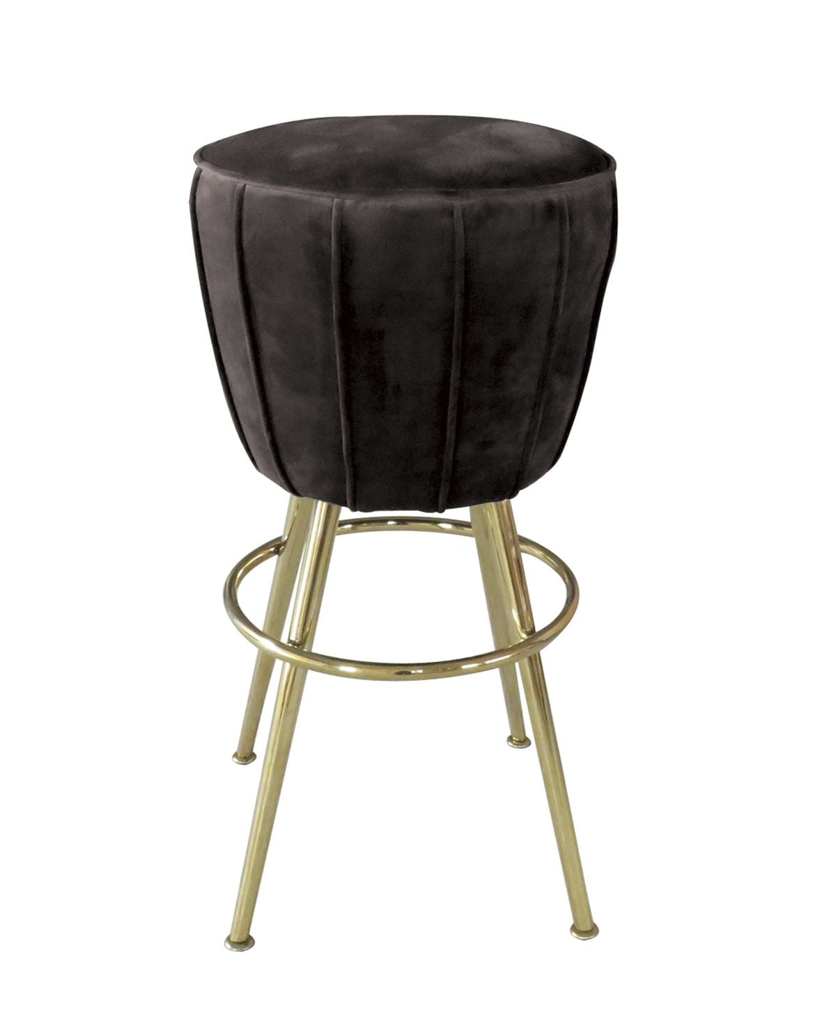 Marcello Vanetti Krzesło stołek barowy nowoczesny złote nogi czarny welur Sketch 46/46/73 cm C0309-1D Black Vel