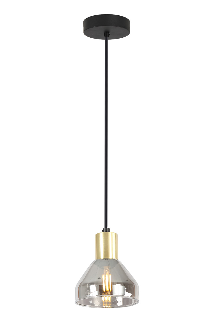 CANDELLUX 31-78391 LAMPA WISZĄCA GREGORY CZARNY BRĄZ 1X40W E14 KLOSZ DYMIONY
