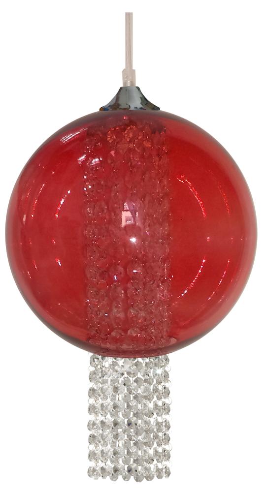 CANDELLUX 31-26699 ALLANI ZWIS 25 1X60W E27 CZERWONY Z KRYSZTAŁKAMI