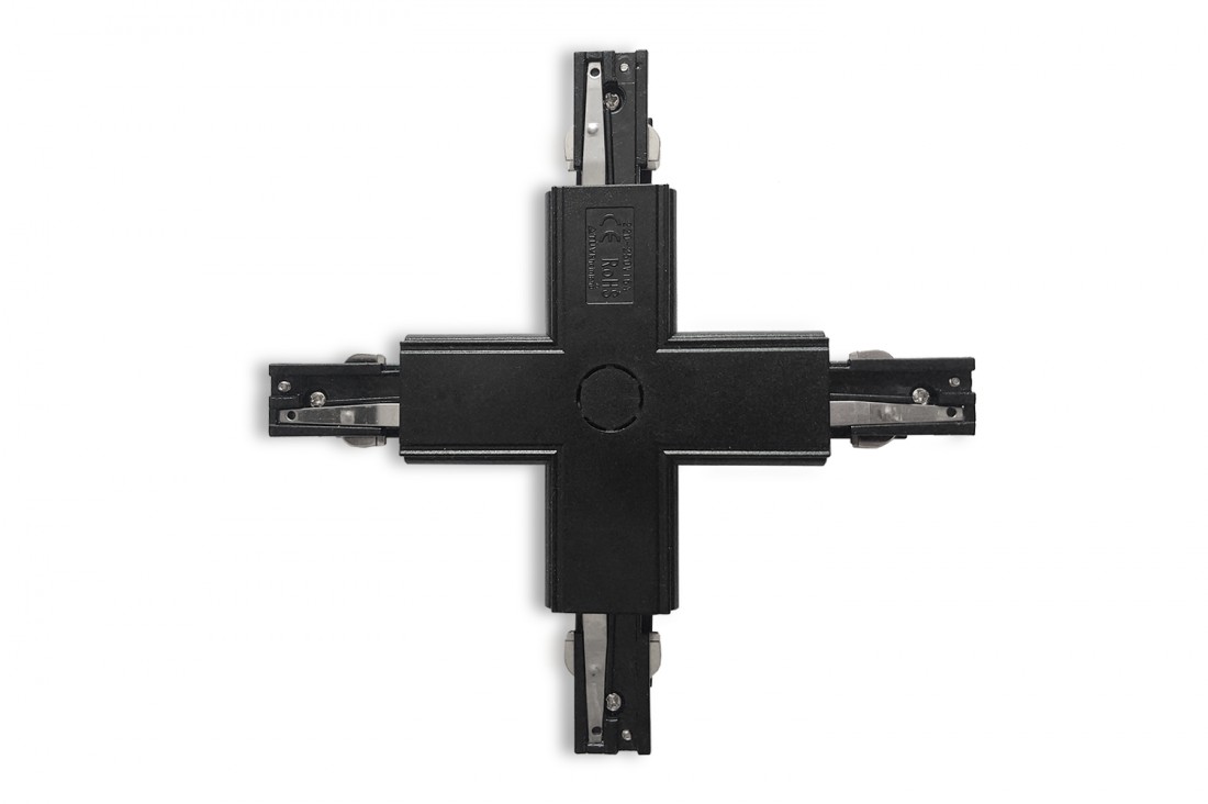 AZZARDO AZ4280 TRACK 3LINE X CONNECTOR BK TECHNICAL TRACK BLACK łącznik 3-fazowy