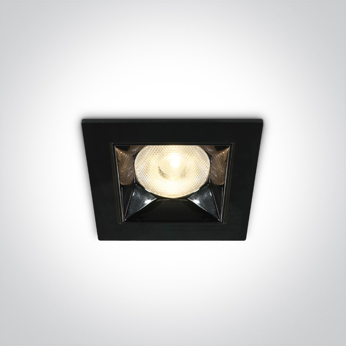 ONE LIGHT 50106B/B/W Apollonas czarny wpust z odbłyśnikiem ciemny chrom COB LED 3000K 6W