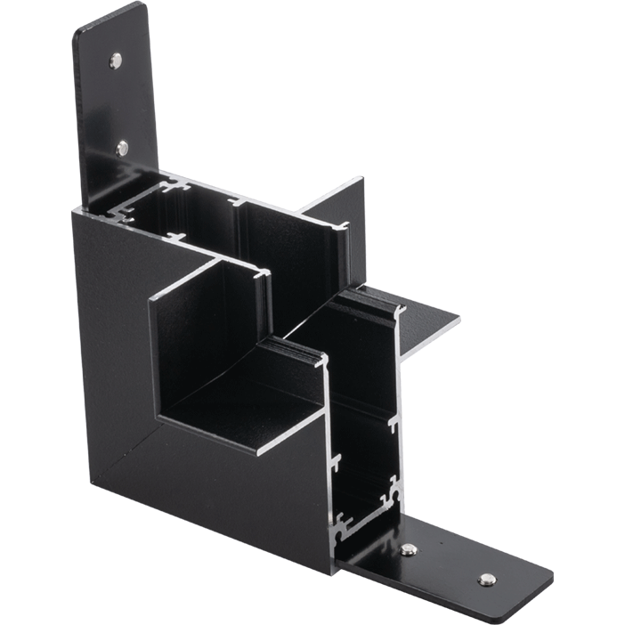 ANTIGO Łącznik L podtynkowy ściana - sufit szynoprzewodu magnetycznego Komatsu 48V - Czarny 6513