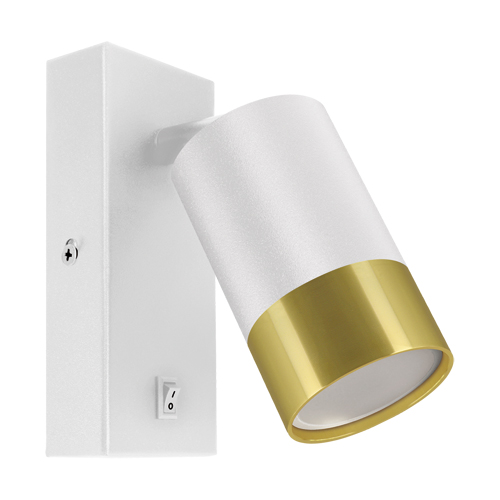 IDEUS 04285 PUZON WLL GU10 WHITE/GOLDEN kinkiet