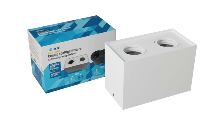 LED LABS 20-2120-24 Oprawa sufitowa natynkowa KALA 2x kwadrat biała