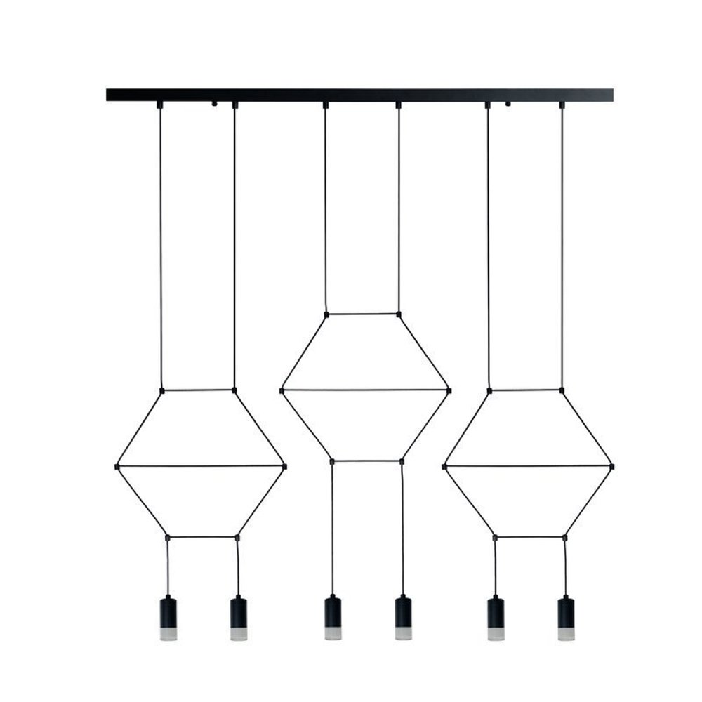 Step into Design XT100-6P Lampa wisząca LINEA-6 LONG czarna 100 cm