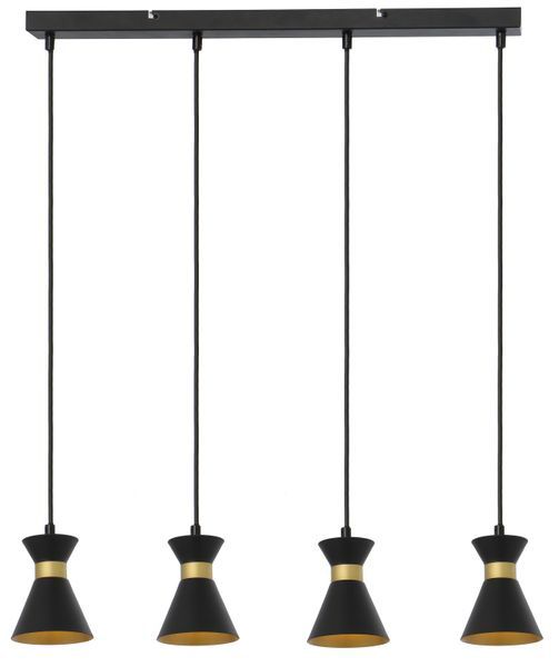 REALITY 335704-02 Breda - lampa wisząca 4 płomienna czarno/złota