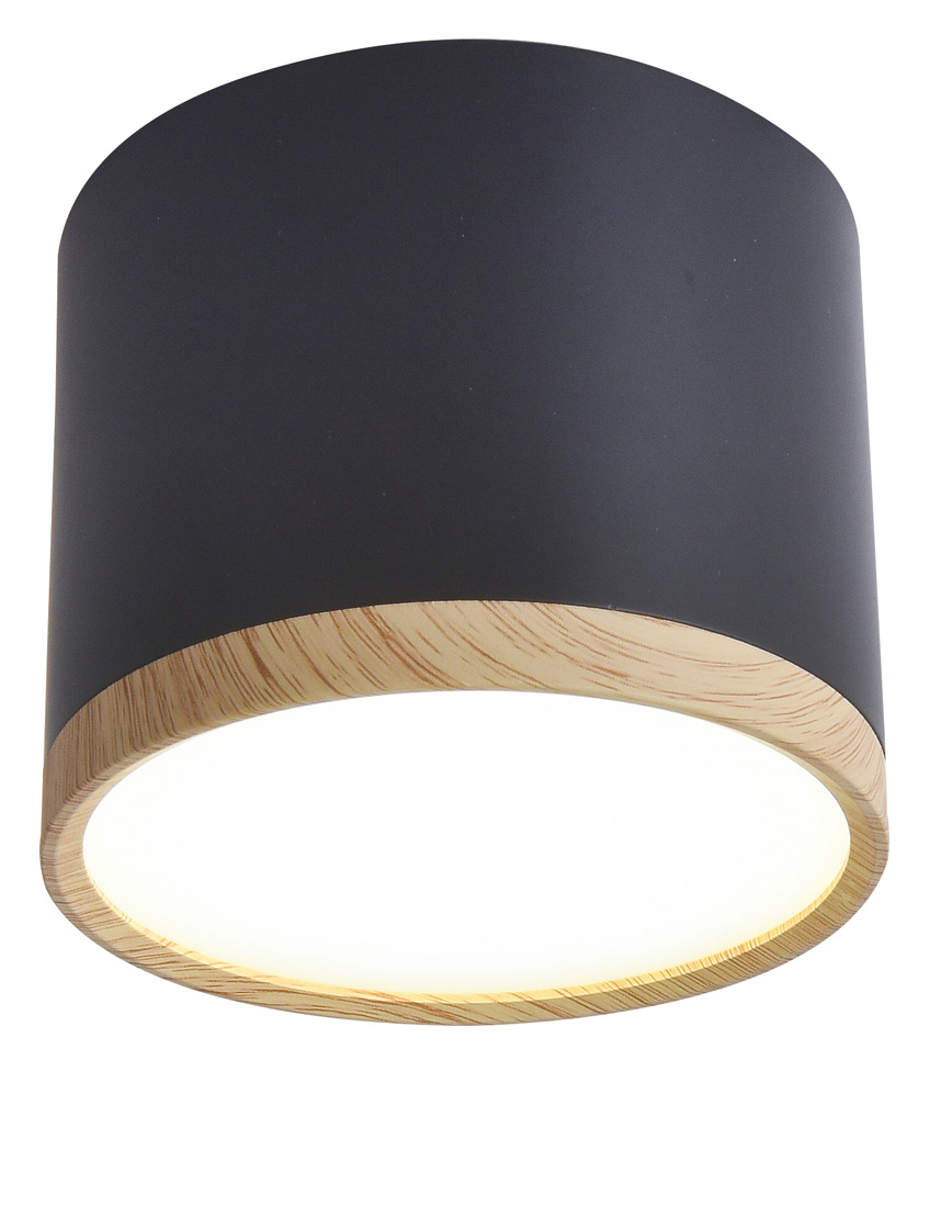 CANDELLUX 2275949 TUBA LAMPA SUFITOWA 9W LED 8,8/7,5 DREWNO+CZARNY 4000K