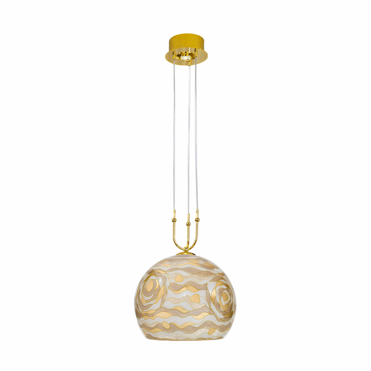 KOLARZ 0392.31+1L.3.AQ.CH LUNA lampa wisząca złoto 24K