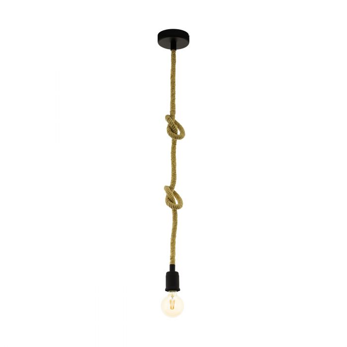 EGLO 43256 LAMPA RAMPSIDE OPRAWA WISZĄCA HL/1 E27 SCHWARZ/SEIL RAMPSIDE