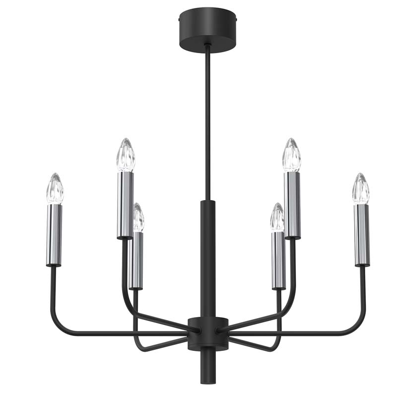 LUMINEX 4282 żyrandol Akasya black/chrome 6xE14