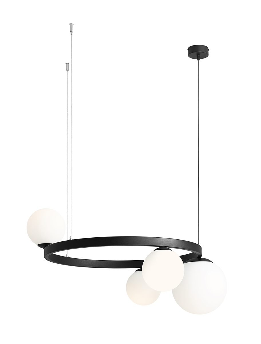 ALDEX 1099L1_R LAMPA WISZĄCA GARDA 4 RING KOLOR CZARNY
