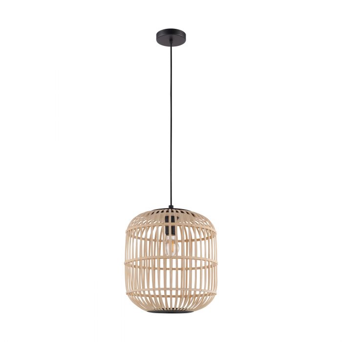 EGLO 43216 LAMPA BORDESLEY OPRAWA WISZĄCA HL/1 E27 Ø350 SCHWARZ/HOLZ BORDESLEY
