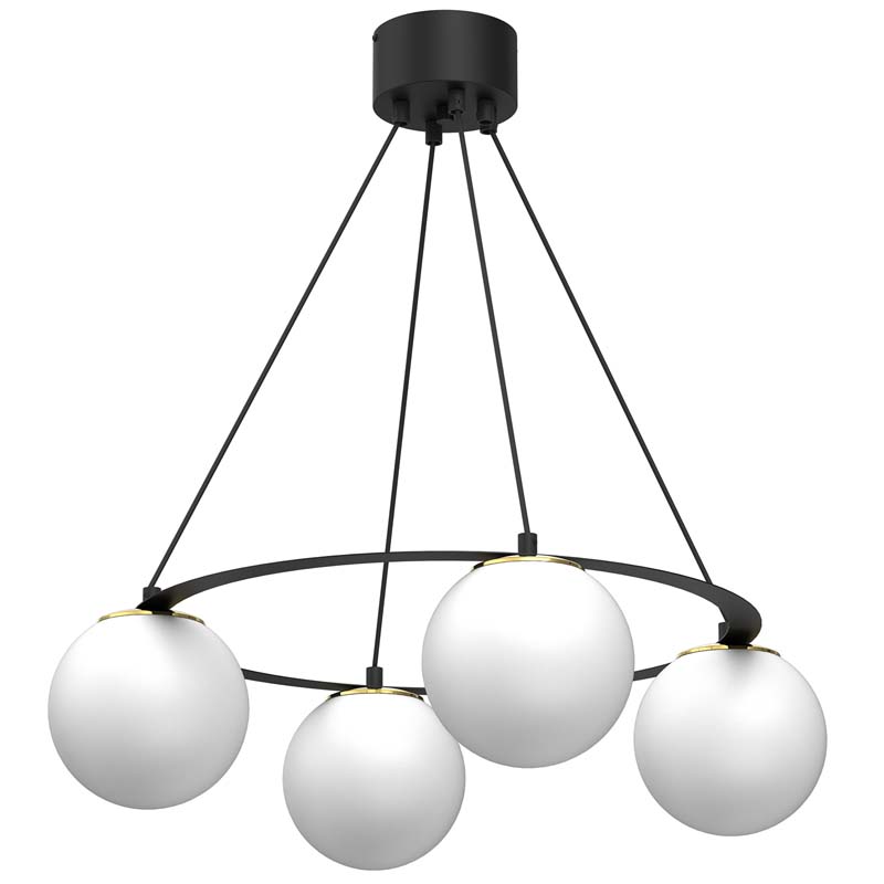 LUMINEX 5673 żyrandol Ballo round black/gold 4xE27
