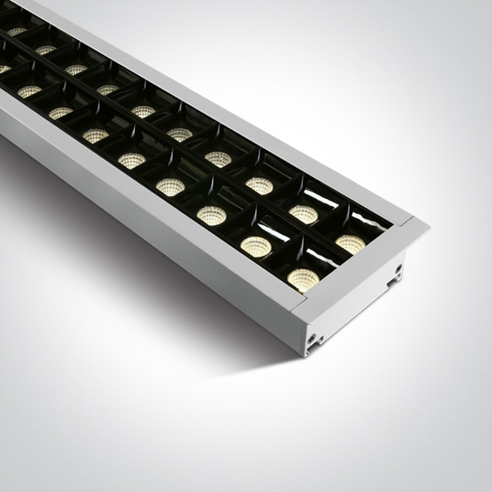 ONE LIGHT 38150BR/W/W Pitrofos biała oprawa wpuszczana UGR17 3000K 40W + 4 klipsy mocujące, 4 złącza & 2 zaślepkis