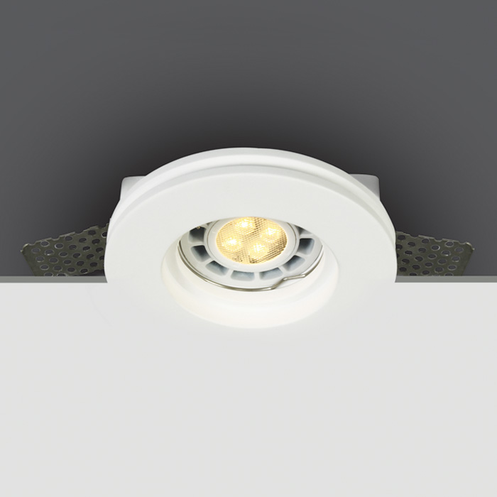 ONE LIGHT 10105GT1 Milia biały gipsowy wpust z oprawką GU10 MR16 50W