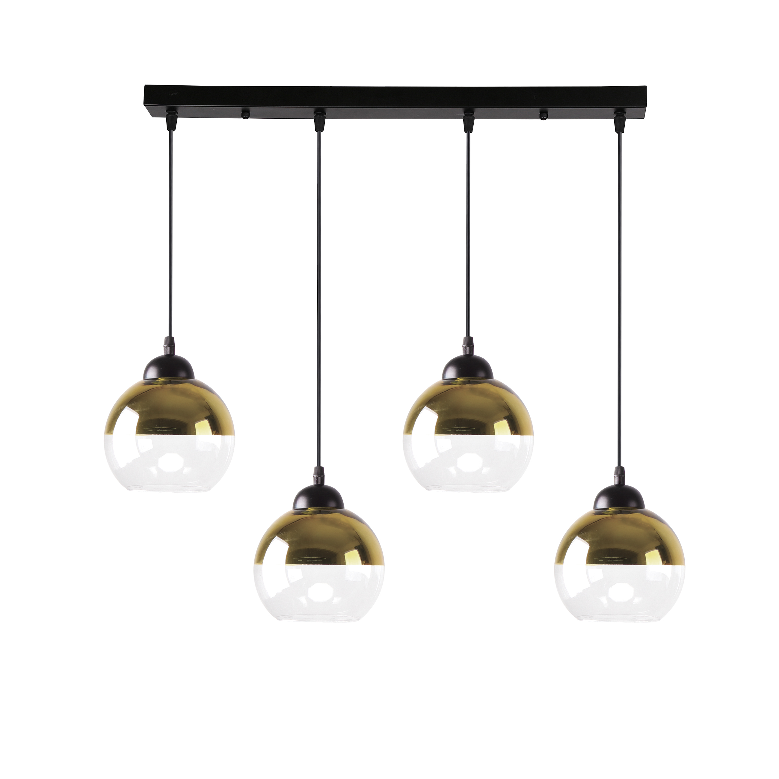 CANDELLUX 34-21274 CONTESSA LAMPA WISZĄCA CZARNY 4X40 E27 KLOSZ ZŁOTY