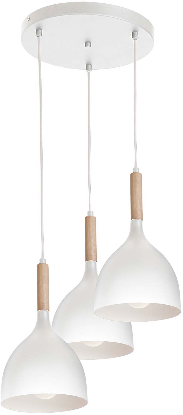 LUMINEX 1195 żyrandol talerz Noak white/natural wood 3