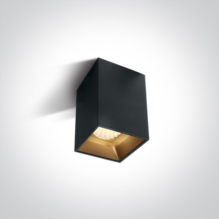 ONE LIGHT 12112ZA/B/W Sofades czarna oprawa sufitowa COB LED 3000K 12W + czarny & mosiężnyaw