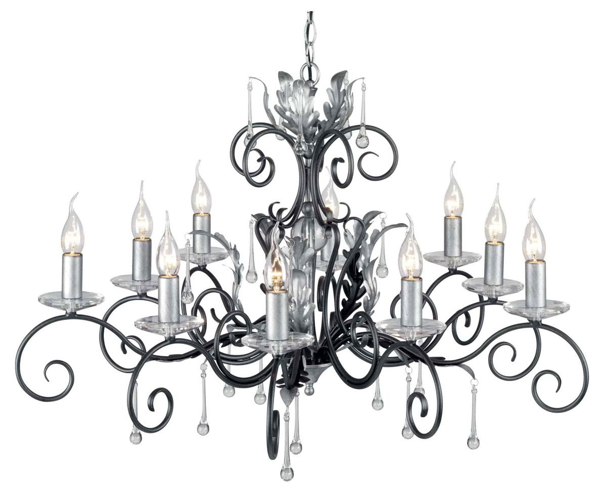 ELSTEAD AMARILLI AML10 BLK/SILVER 10Lt Chandelier