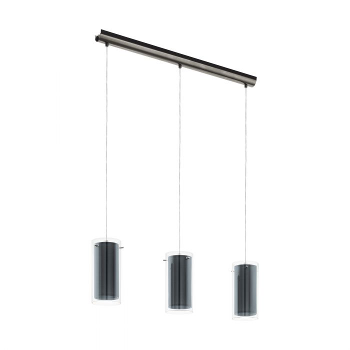 EGLO 99286 LAMPA PINTO TEXTIL OPRAWA WISZĄCA HL/3 E27 NICKEL-M/GRAU/KLARPINTO TEXTIL
