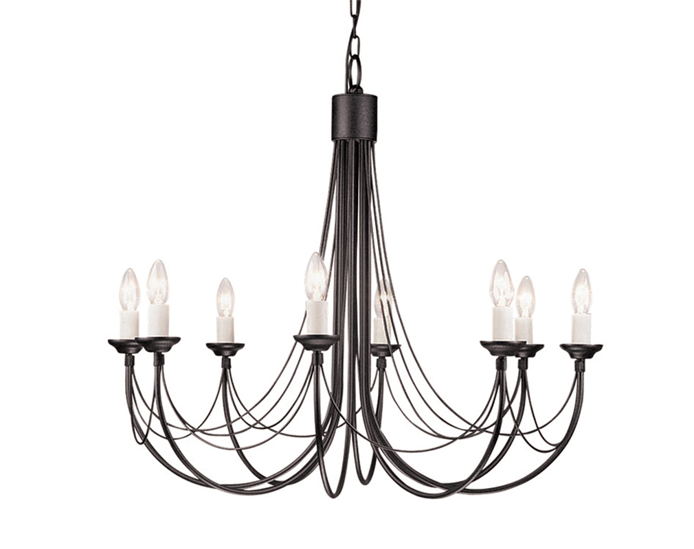 ELSTEAD CARISBROOKE CB8 BLACK 8Lt Chandelier