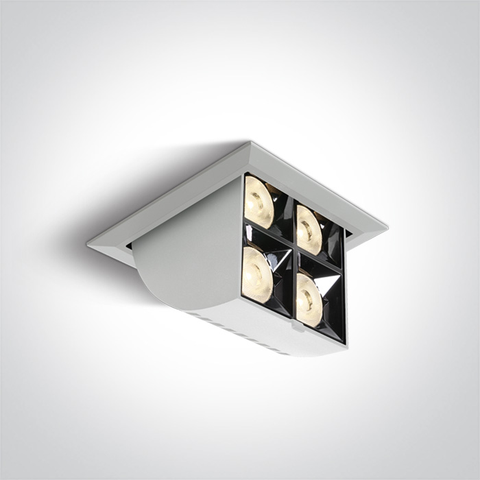ONE LIGHT 51406B/W/W Namata biały wpuszczany downlight z odbłyśnikiem ciemny chrom COB LED 3000K 16W