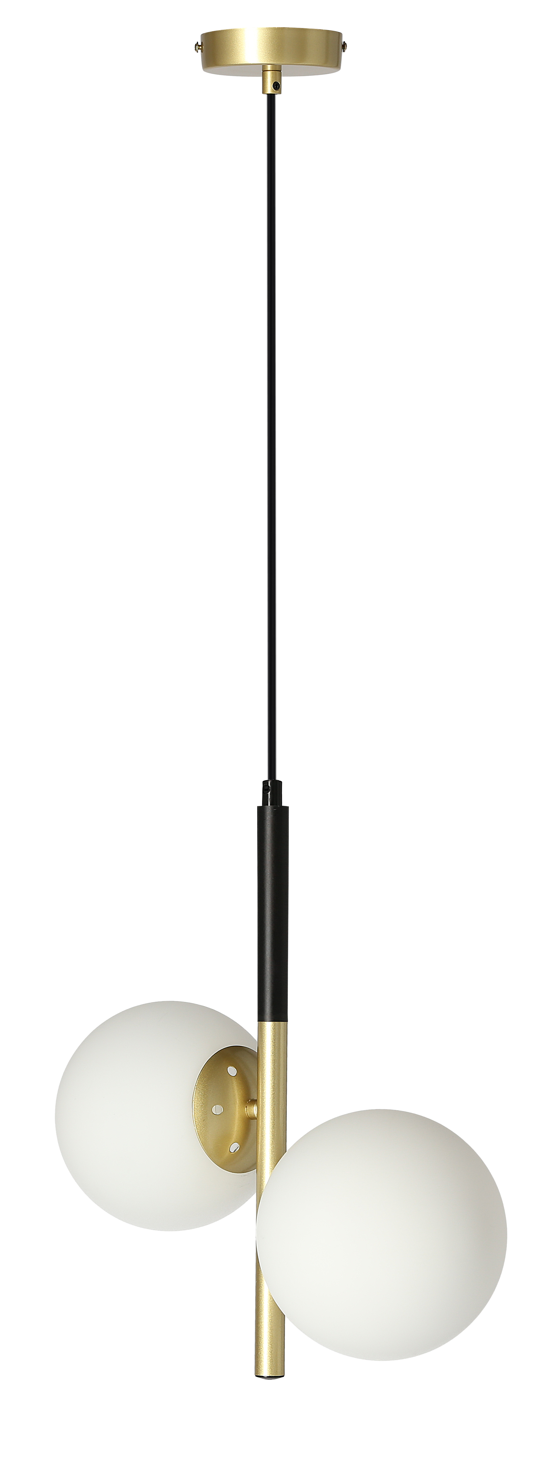 CANDELLUX 32-01269 DUO LAMPA WISZĄCA CZARNY MATOWY+ZŁOTY 2X15W E14 KLOSZ BIAŁY