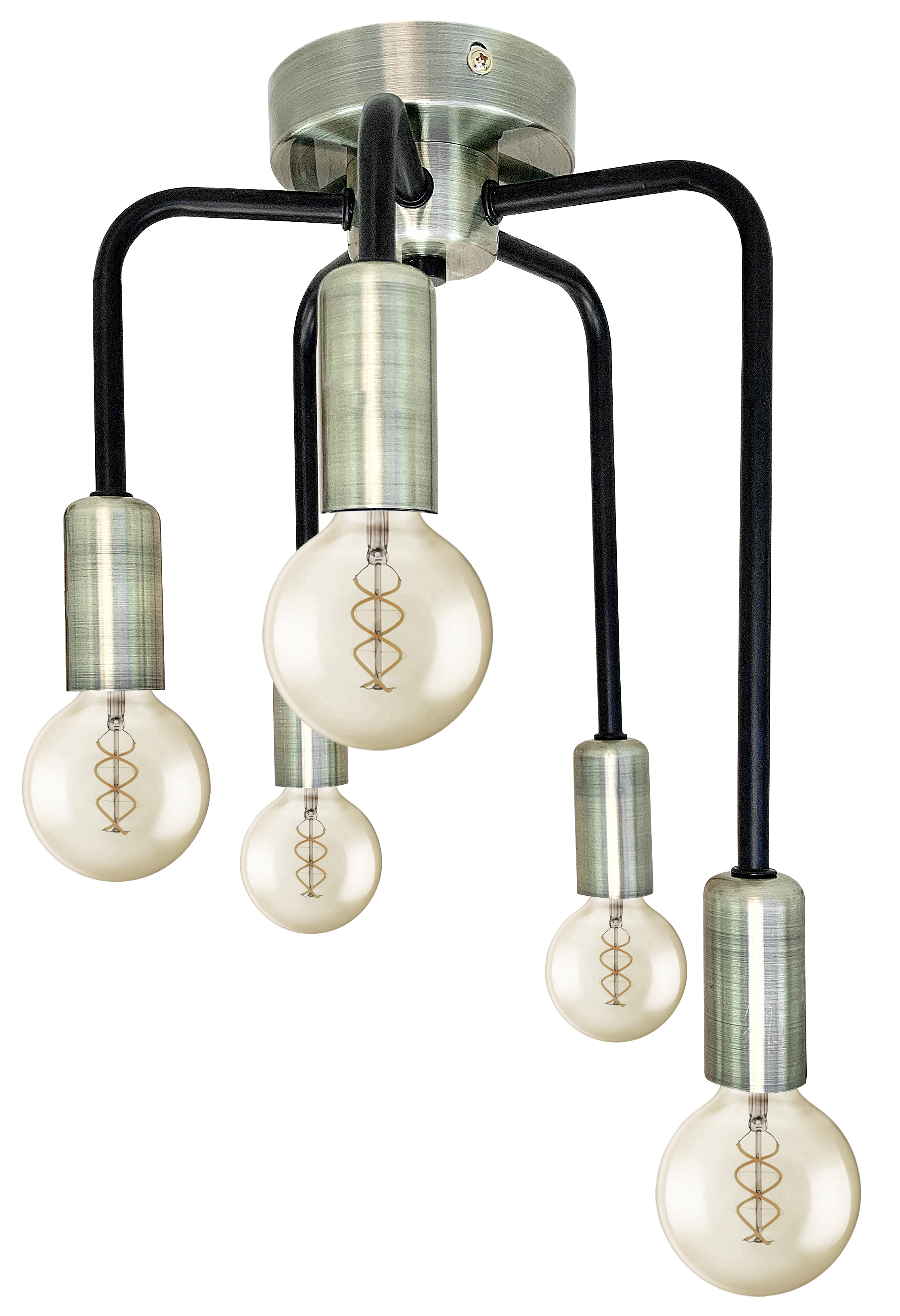 CANDELLUX 35-01337 SAGA LAMPA SUFITOWA PATYNA+MATOWY CZARNY 5X40W E14
