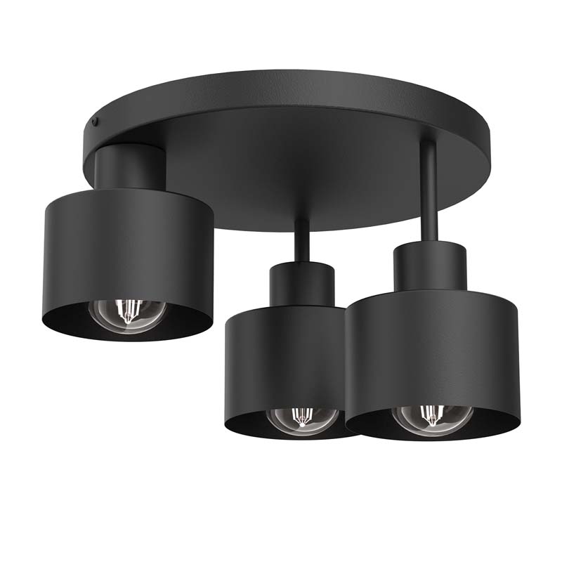 LUMINEX 9854 plafon Parkla klosz metal black 3xE27