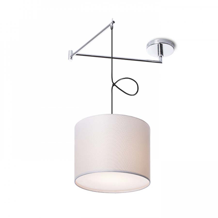 RENDL R11978 BROADWAY wisząca z ramieniem biała chrom 230V E27 42W