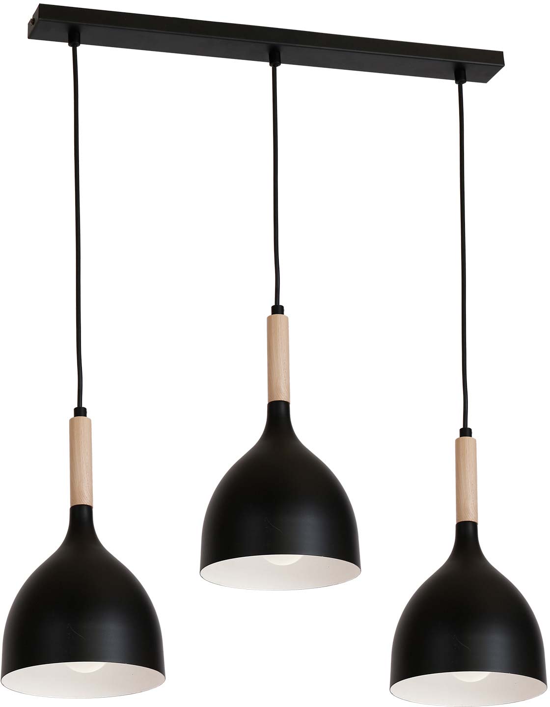LUMINEX 1193 żyrandol listwa Noak black/natural wood 3