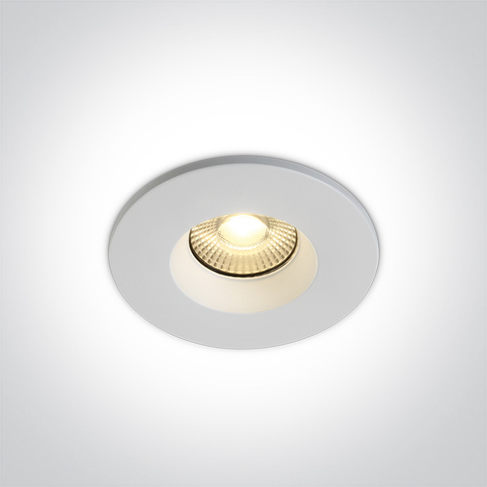 ONE LIGHT 10107DF/W Miliu ognioodporny biały wpust COB LED IP65 3000K 7W dimmmable