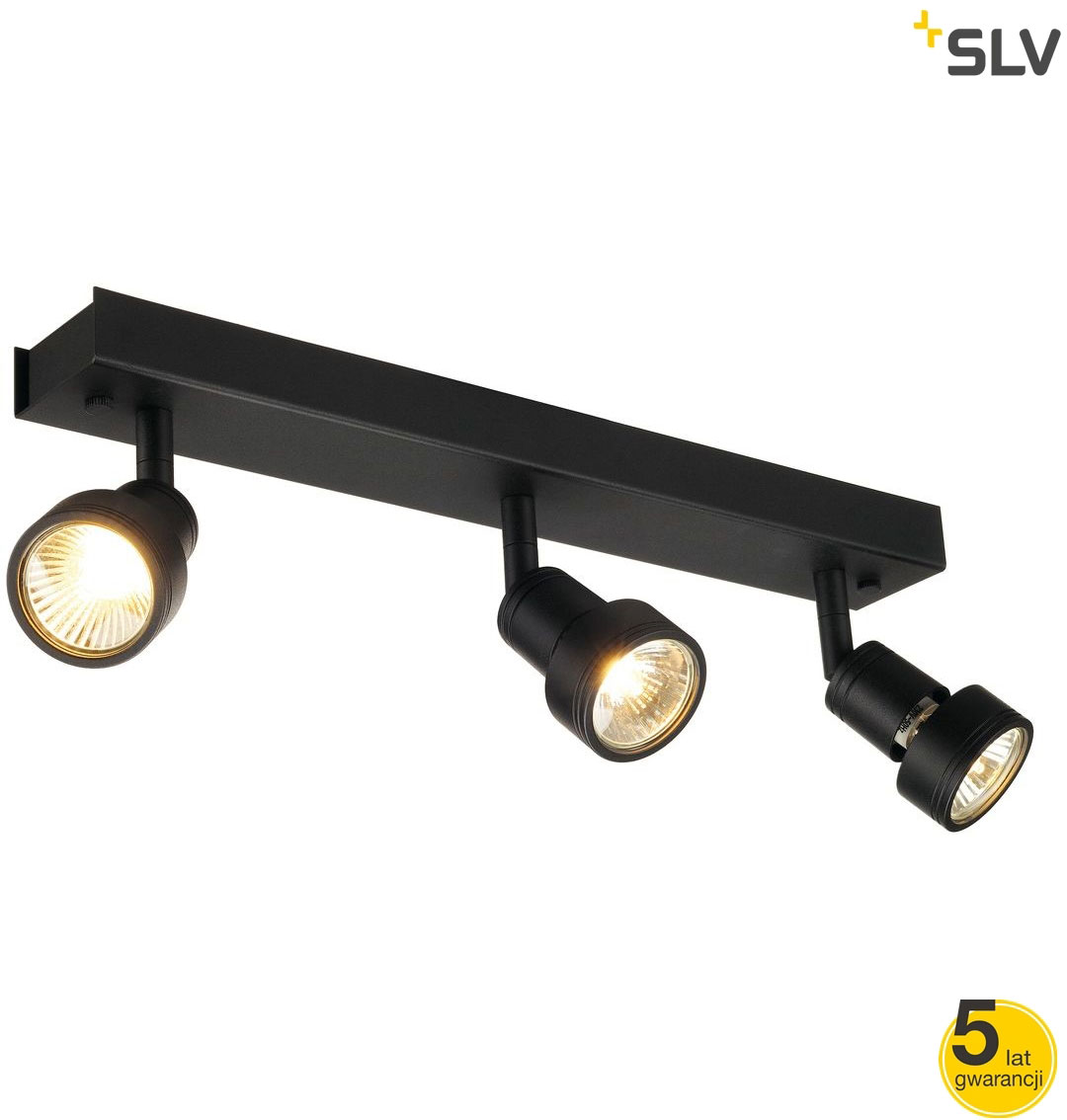 WYPRZEDAŻ SLV 147380 PURI 3 sufitowa, czarny mat, GU10, max. 3x50W, zawiera pierścień dekoracyjny
