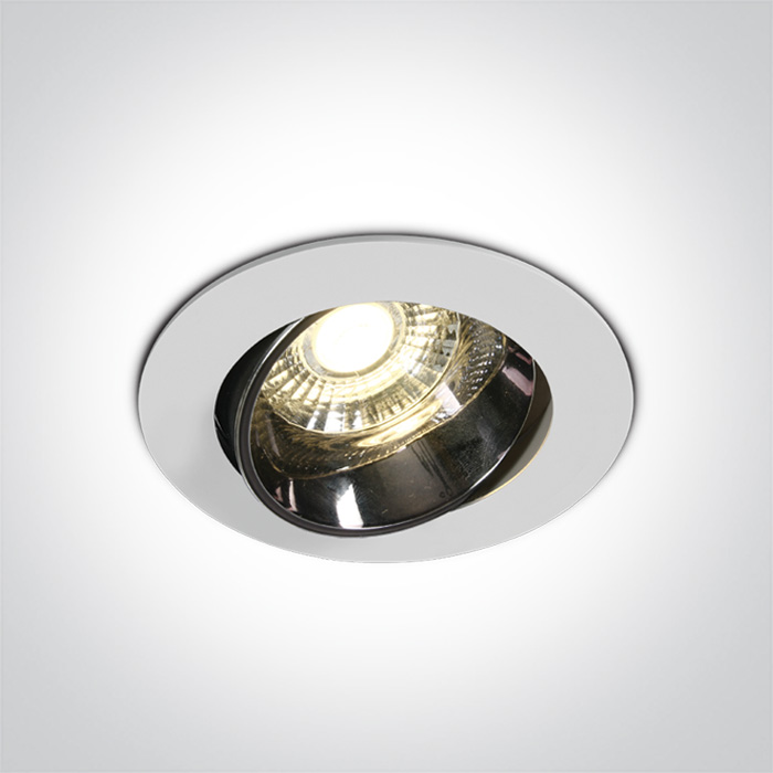 ONE LIGHT 11110E/W/W Ptolemaida biały wpust z odbłyśnikiem ciemny chrom COB LED 3000K 10W