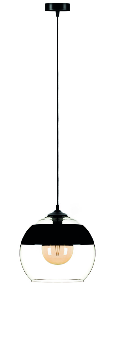 SOLBIKA L-2357 LAMPA WISZĄCA MONOCHROME FLASH BLACK STRIPE SZKLANA LAMPA