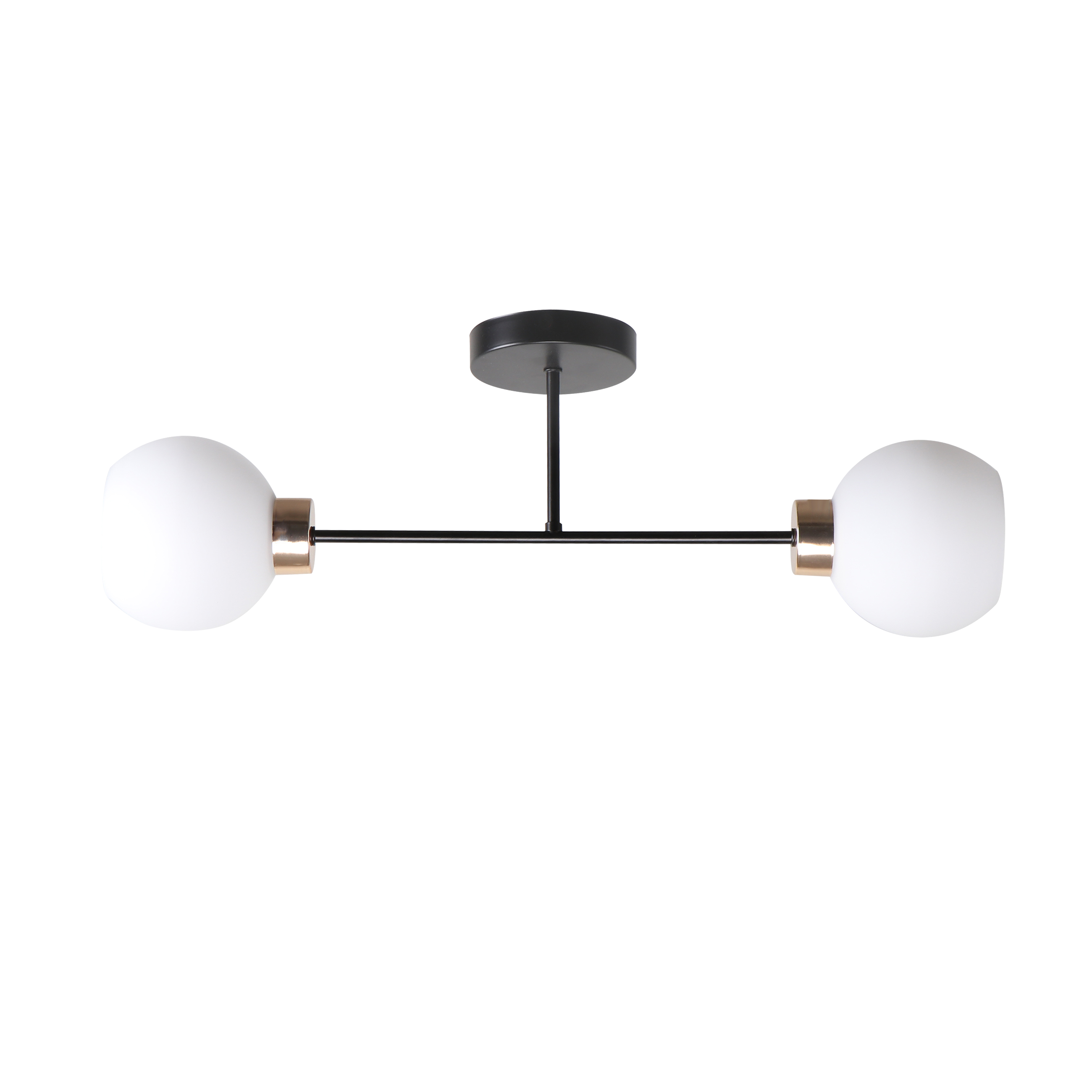 CANDELLUX 32-21069 AMANDA LAMPA SUFITOWA CZARNY+ZŁOTY 2X40 E27 KLOSZ BIAŁY