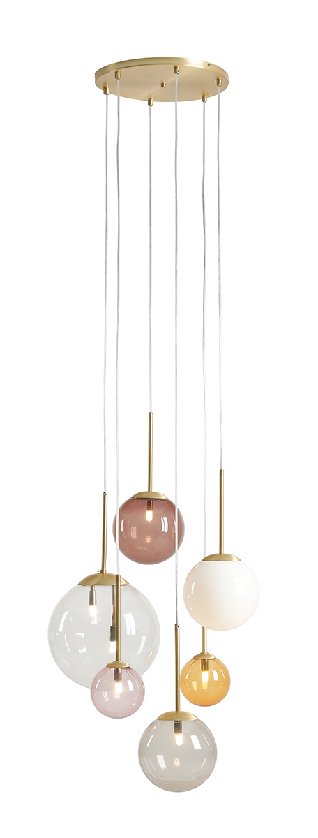 ALDEX 1119K40_R LAMPA WISZĄCA BOSSO 6 RING MULTICOLOUR