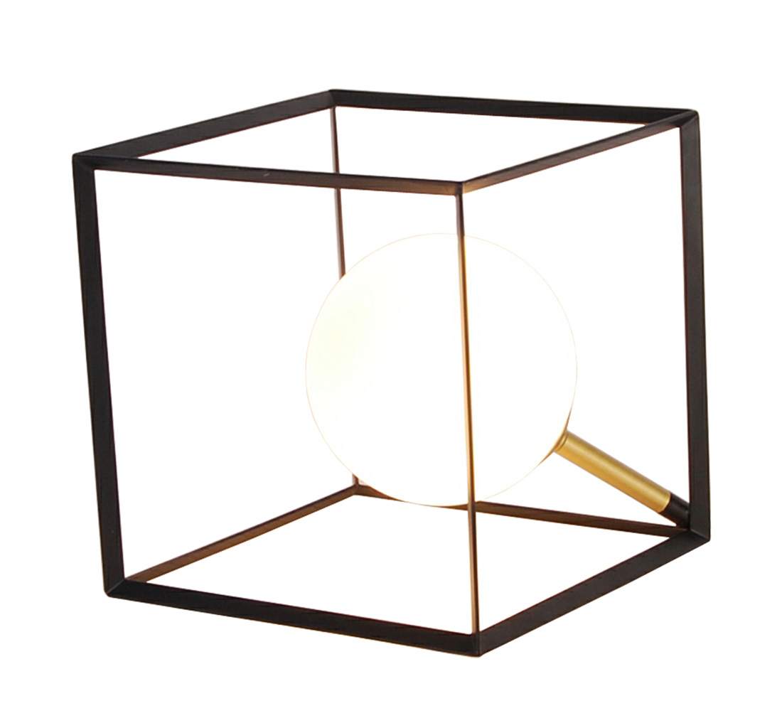 CANDELLUX 50501049 LAMPA STOŁOWA WEERT 1 CZARNY ZŁOTY 20x20x20
